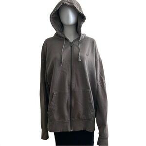 Fox Grey Hooded Zip-Up Sweatshirt Size XXL